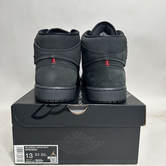 Nike Air Jordan 1 Mid SE Craft “Black Dark Smoke Gray” 2024 - Picture 4 of 6
